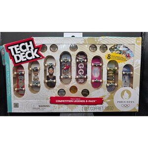 Tech Deck Competition Legends 8-Pack With Paris 2024 Theme Fingerboards & Bonus